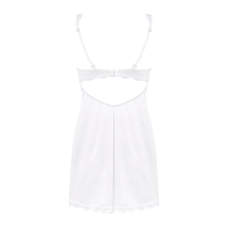 Сорочка Obsessive Amor Blanco underwire chemise & thong white S/M