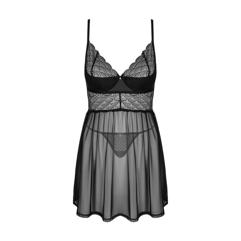 Эротический комплект Obsessive Chemeris babydoll & thong M/L, пеньюар и стринги
