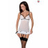 Сорочка прозора з пажами Passion ORIHIME CHEMISE Біла L/XL