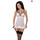 Сорочка прозрачная с пажами Passion ORIHIME CHEMISE Белая L/XL