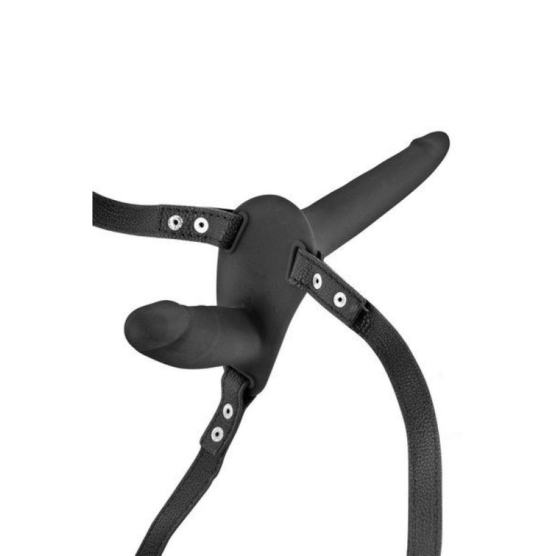 Подвійний страпон Fetish Tentation Strap-On with Double Dildo Чорний