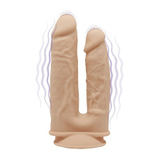 Фалоімітатор подвійний з вібрацією SilexD Double Gusto Flesh Motor (Model 1 size 8 & 7), двошарови