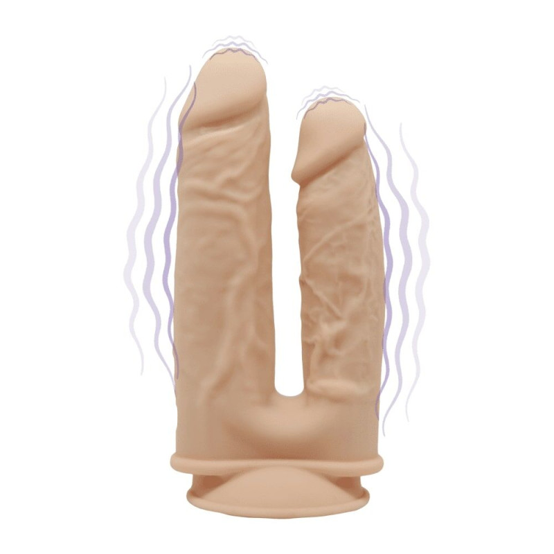 Фаллоимитатор двойной с вибрацией SilexD Double Gusto Flesh Motor (Model 1 size 8&7), двухслойный