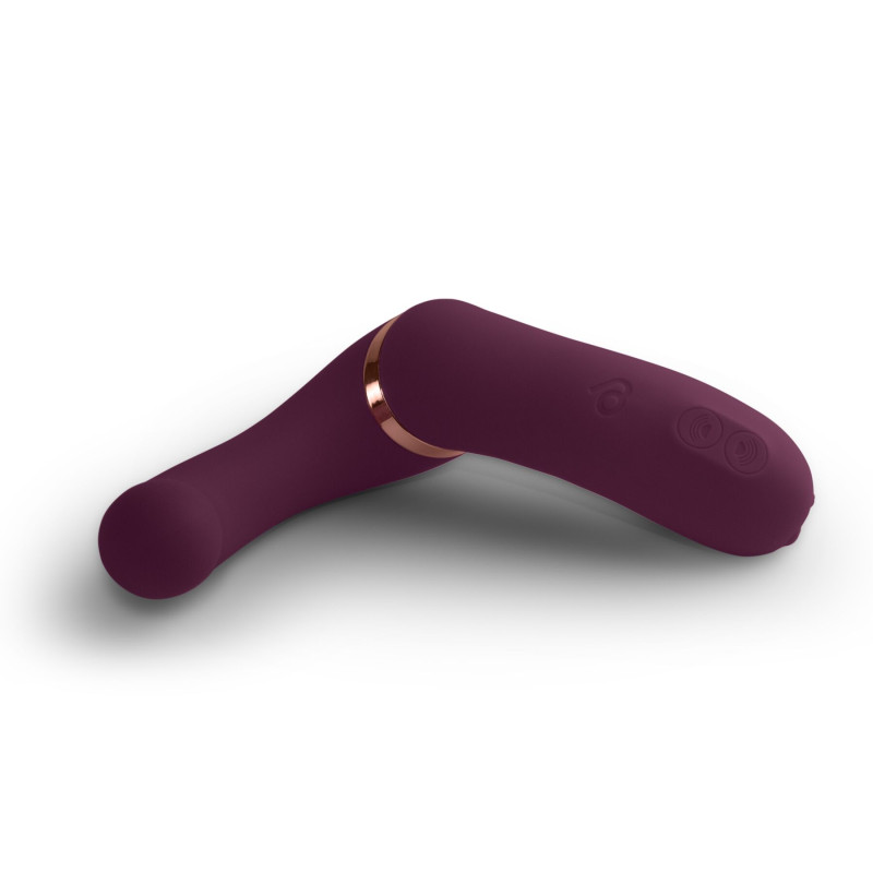 Подвійний вібратор Rocks Off Gemini Burgundy, 2 мотори, по 10 режимів, змінне положення ручки