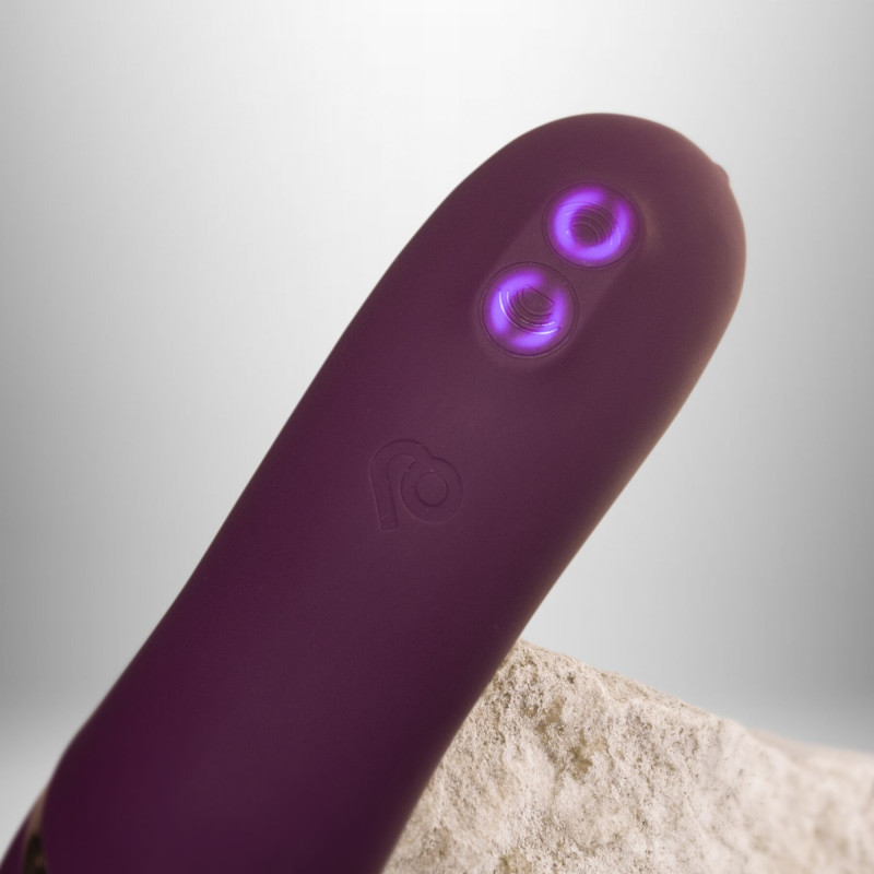 Подвійний вібратор Rocks Off Gemini Burgundy, 2 мотори, по 10 режимів, змінне положення ручки