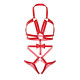 Портупея-тедди из ремней Leg Avenue Studded O-ring harness teddy Red S