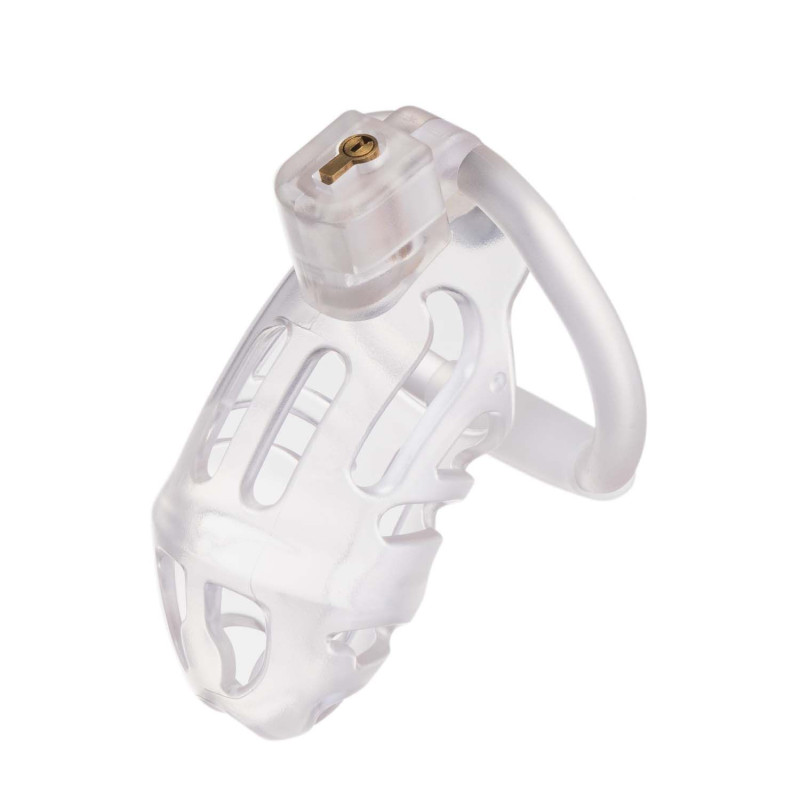 Клітка для пеніса LOCKINK SEVANDA Plastic Penis Chastity Cage, прозора, 3 кільця різних розмірів