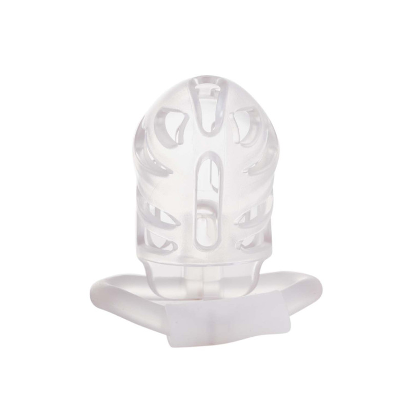 Клітка для пеніса LOCKINK SEVANDA Plastic Penis Chastity Cage, прозора, 3 кільця різних розмірів