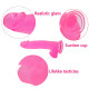 Фалоімітатор з мошонкою LoveToy Jelly Studs Crystal Dildo Large 8 Pink