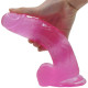 Фалоімітатор з мошонкою LoveToy Jelly Studs Crystal Dildo Large 8 Pink