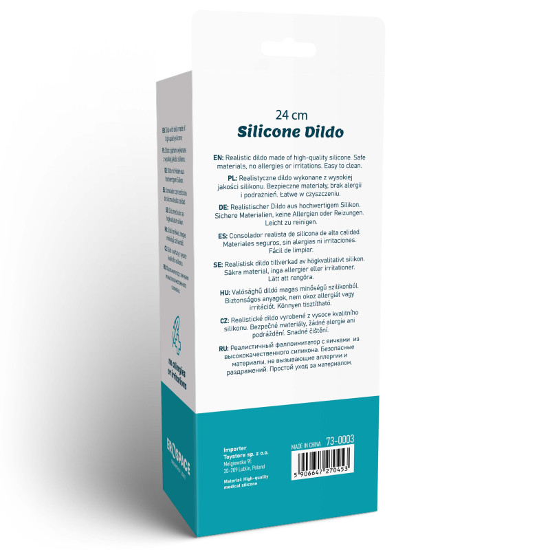 Фалоімітатор Erospace Natural Play Silicone Dildo D3, 24 см