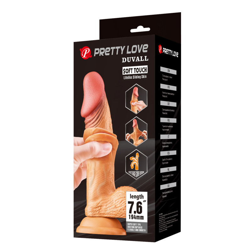 Фалоімітатор Pretty Love Duvall Sliding Skin 7.6 Flesh