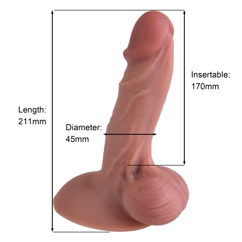 Фалоімітатор Erospace Natural Play Silicone Dildo D4, 21 см