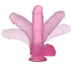 Фалоімітатор з мошонкою LoveToy Jelly Studs Crystal Dildo Medium 7 Pink