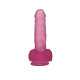 Фалоімітатор з мошонкою LoveToy Jelly Studs Crystal Dildo Medium 7 Pink