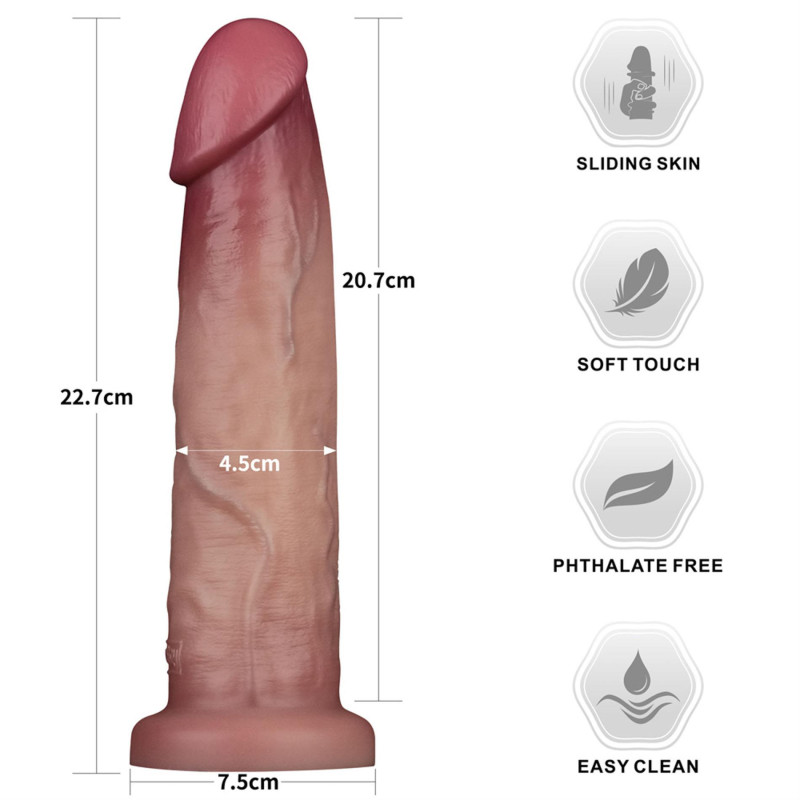 Фалоімітатор LoveToy Sliding Skin Pro II Dual Layer Silicone Dong 9 Flesh