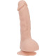 Изогнутый фаллоимитатор на присоске ADDICTION - BRAD 7,5″ Dildo With Balls, Beige