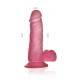 Фаллоимитатор с мошонкой LoveToy Jelly Studs Crystal Dildo Small 6 Pink