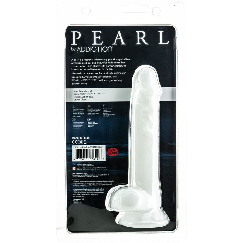 Жемчужный фаллоимитатор на присоске ADDICTION — Pearl by Addiction 7,5″ Dong, виброшар в подарок