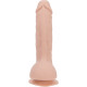 Изогнутый фаллоимитатор на присоске ADDICTION - BRAD 7,5″ Dildo With Balls, Beige