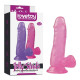 Фаллоимитатор с мошонкой LoveToy Jelly Studs Crystal Dildo Small 6 Pink
