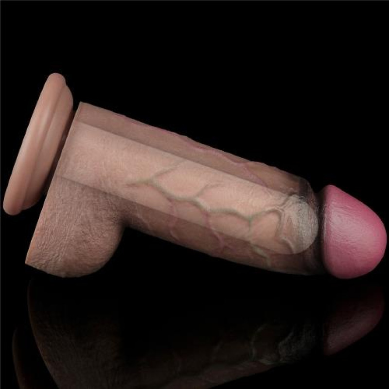 Фалоімітатор LoveToy DualLoveToyLayered Silicone Cock XXL 9.5 Brown