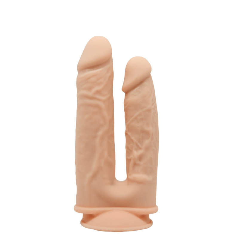 Фаллоимитатор двойной SilexD Double Gusto Flesh (Model 1 size 8&7), двухслойный, силикон + Silexd