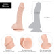 Изогнутый фаллоимитатор на присоске ADDICTION - BRAD 7,5″ Dildo With Balls, Beige