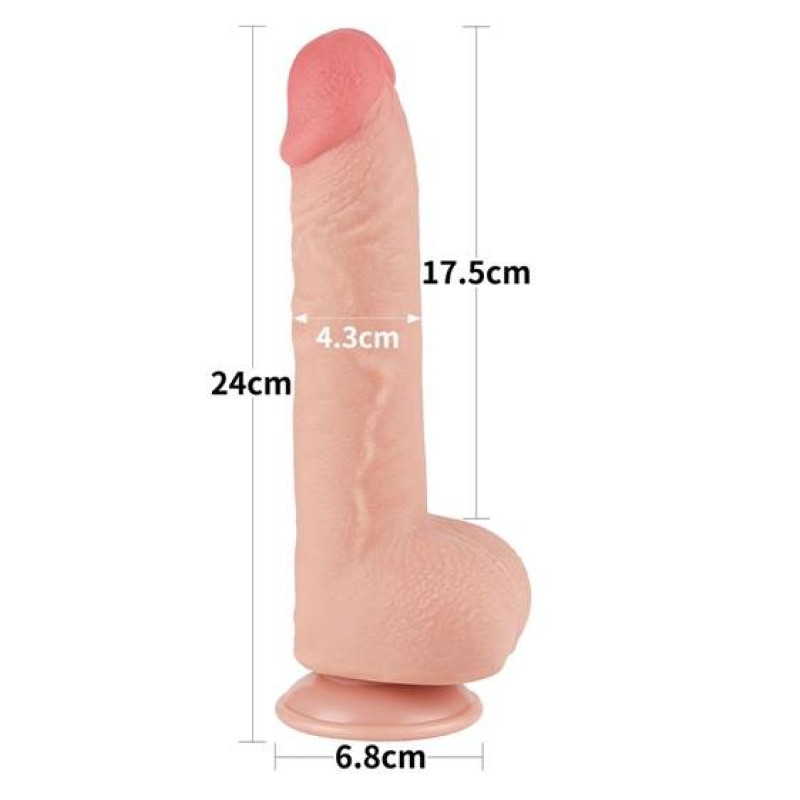 Фалоімітатор LoveToy Sliding-Skin Dual Layer Dong 9.5 1001 Flesh