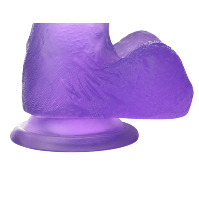 Фаллоимитатор с мошонкой LoveToy Jelly Studs Crystal Dildo Small 6 Purple