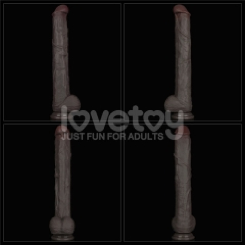 Фалоімітатор LoveToy Dual Layered Bendable Silicone Cock XXL 14.5 Black
