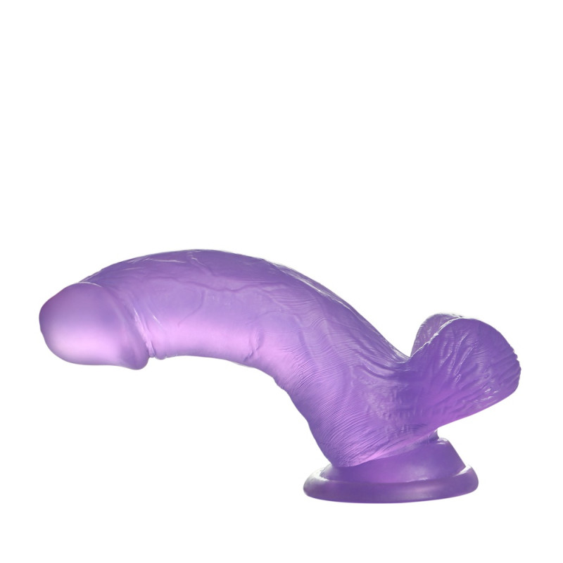 Фаллоимитатор с мошонкой LoveToy Jelly Studs Crystal Dildo Small 6 Purple
