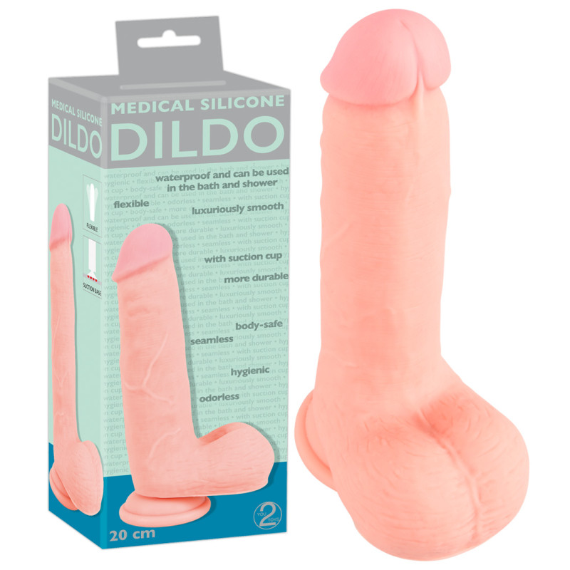 Фаллоимитатор You2Toys с мошонкой Medical Silicone Dildo Телесный 20 см 526681