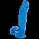 Фаллоимитатор Doc Johnson Jelly Jewels Cock and Balls with Suction Cup Голубой