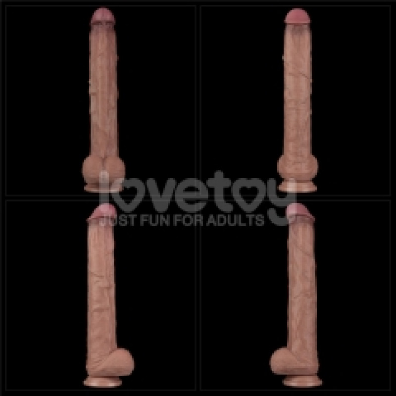 Фалоімітатор LoveToy Dual Layered Bendable Silicone Cock XXL 14.5 Flesh