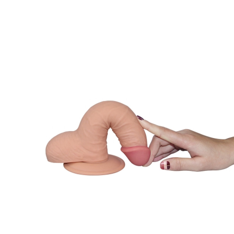Фалоімітатор із мошонкою LoveToy Dildo The Ultra Soft Dude 7,5 Тілесна