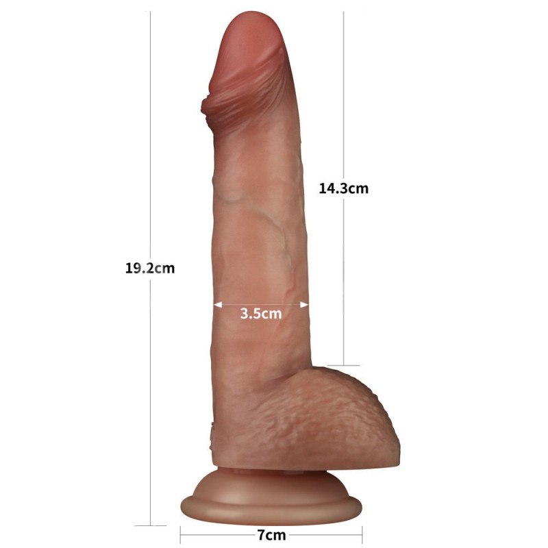 Фалоімітатор LoveToy Sliding Skin Pro Dual Layer Silicone Dong 7.5