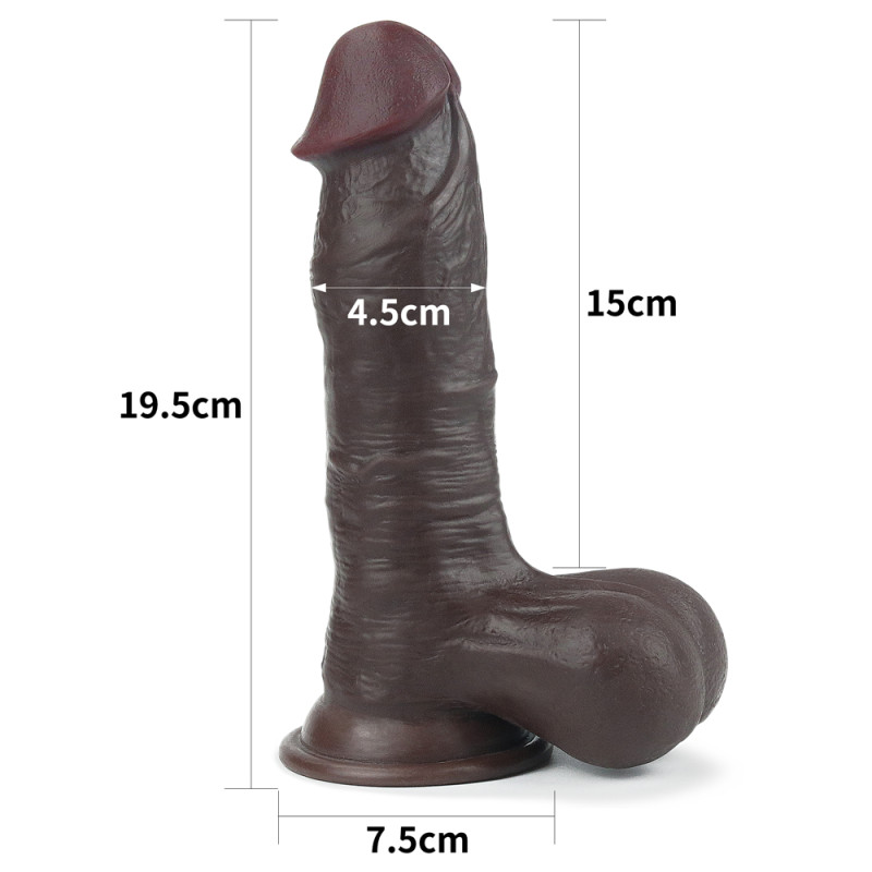 Фалоімітатор LoveToy Sliding-Skin Dual Layer Dong 7.8 Black