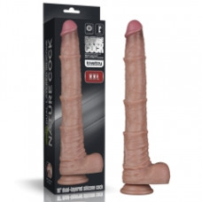 Фалоімітатор LoveToy Dual Layered Bendable Silicone Cock XXL 16 Flesh