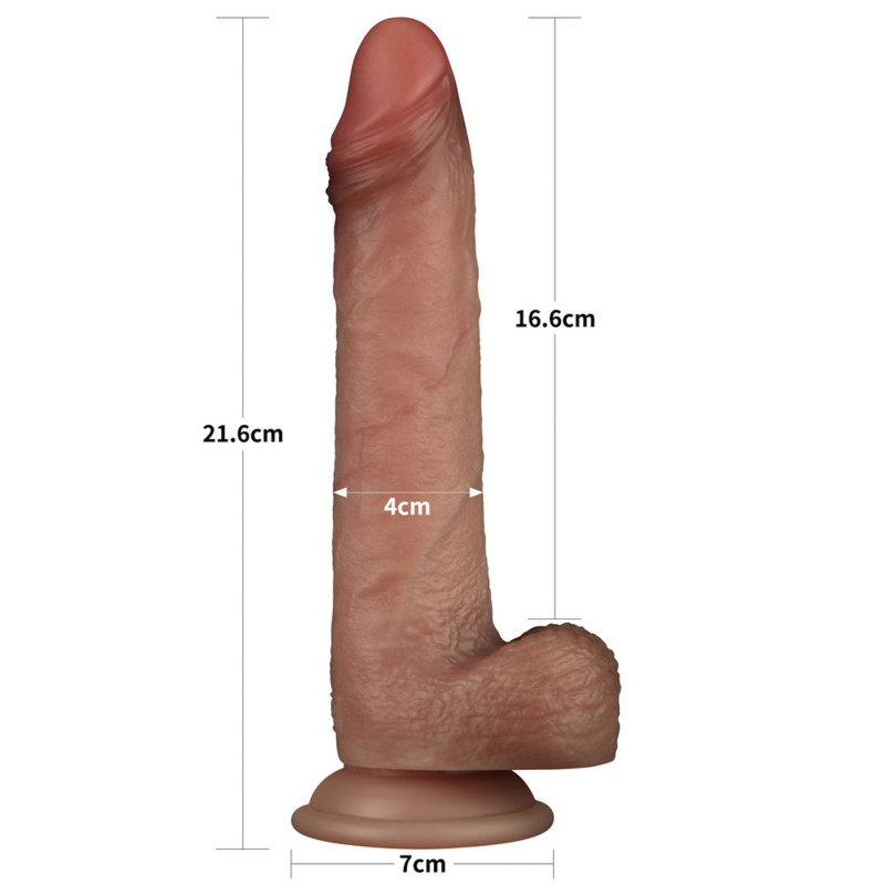 Фалоімітатор LoveToy Sliding Skin Pro Dual Layer Silicone Dong 8.5 Flesh #2