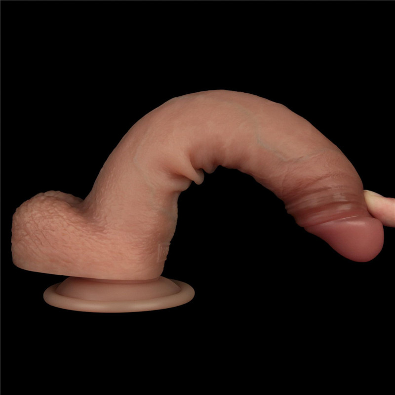 Фалоімітатор LoveToy Sliding Skin Pro Dual Layer Silicone Dong 8.5 Flesh #2