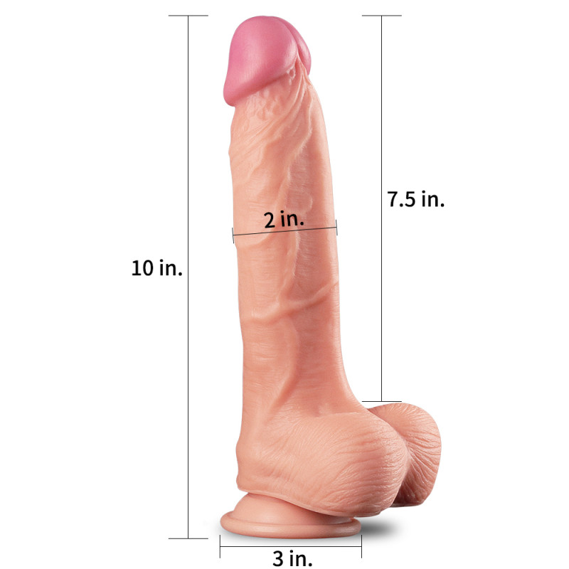 Фалоімітатор LoveToy DualLoveToyLayered Silicone Cock 10 Flesh #1