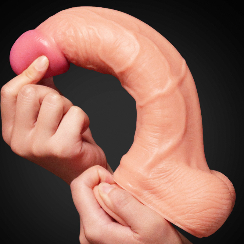 Фалоімітатор LoveToy DualLoveToyLayered Silicone Cock 10 Flesh #1
