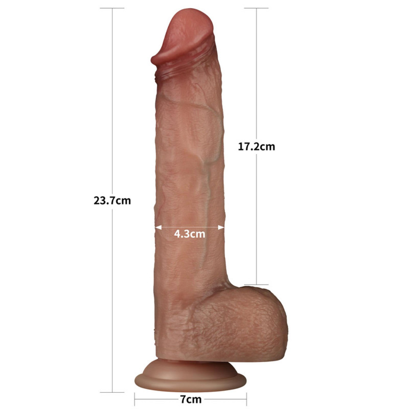 Фалоімітатор LoveToy Sliding Skin Pro Dual Layer Silicone Dong 9 Flesh