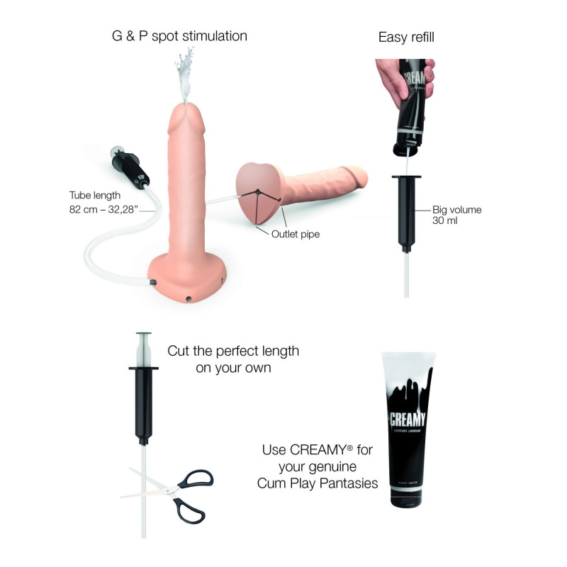Фаллоимитатор, заканчивающий Strap-On-Me Squirting Cum Dildo Realistic Flash, диам. 3,5 см, силикон