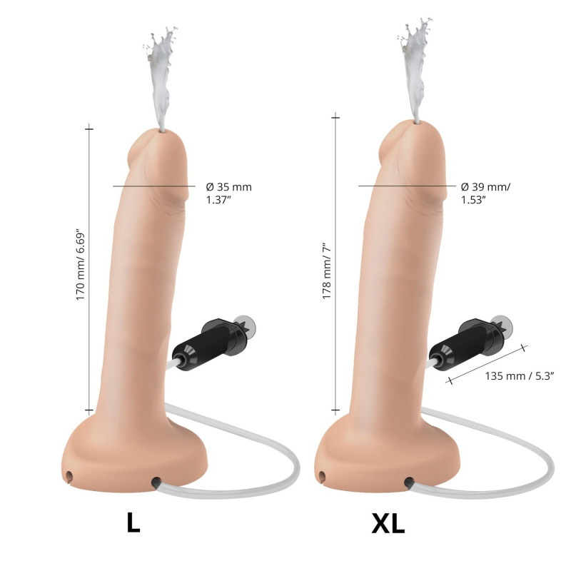Фаллоимитатор, заканчивающий Strap-On-Me Squirting Cum Dildo Realistic Flash, диам. 3,5 см, силикон
