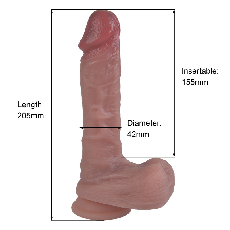 Фалоімітатор Erospace Natural Play Silicone Dildo D2, 20.6 см