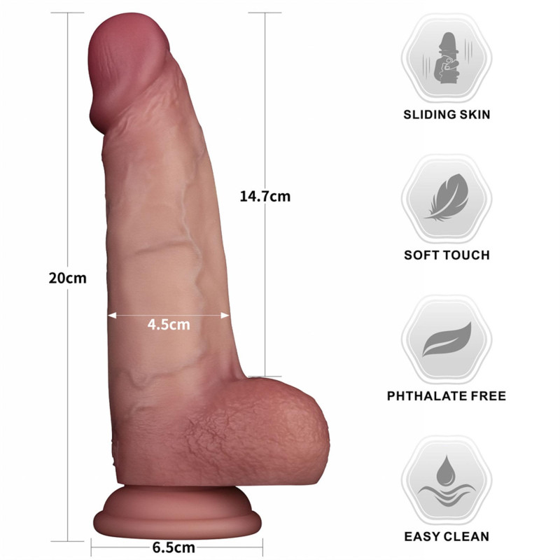 Фалоімітатор LoveToy Sliding Skin Pro II Dual Layer Silicone Dong 8 Flesh