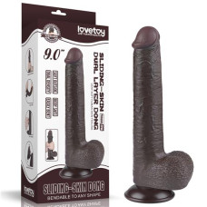 Фалоімітатор LoveToy Sliding-Skin Dual Layer Dong 9 1000 Black