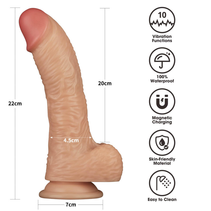 Реалістичний вібратор LoveToy Vibrating Power Basics Cock 8.5